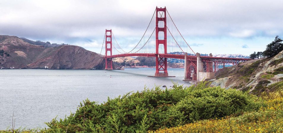 The Golden Gate Bridge in San Francisco, California.