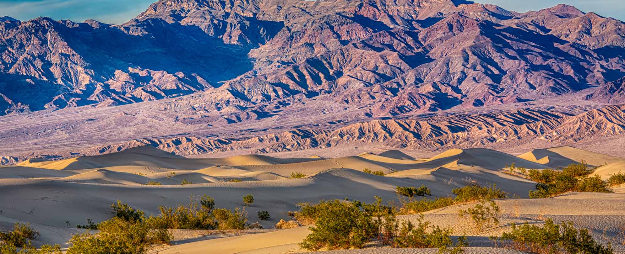 Mountains and sand at Death Valley National Park.