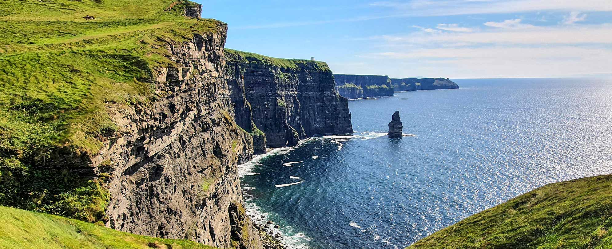 The Cliffs of Moher and the sea in Ireland.