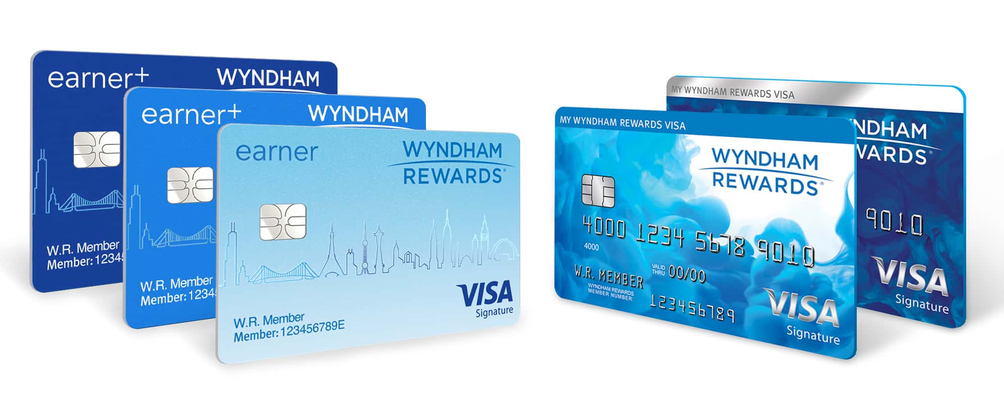 The Wyndham Rewards Visa credit cards.