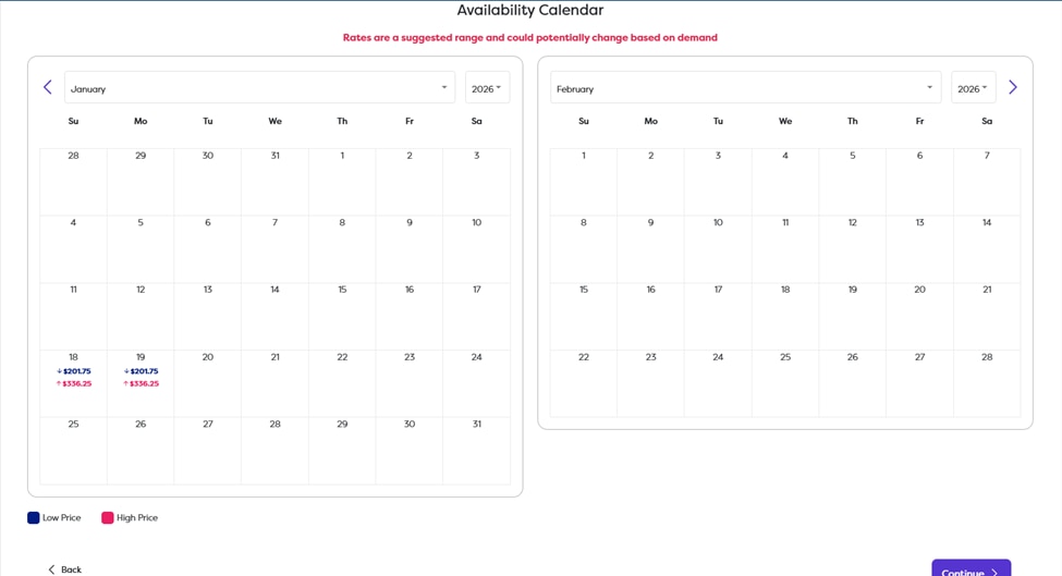 availability calendar
