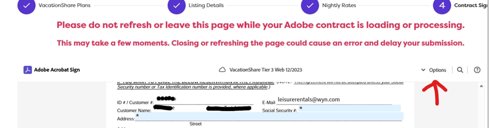 contract signature page options