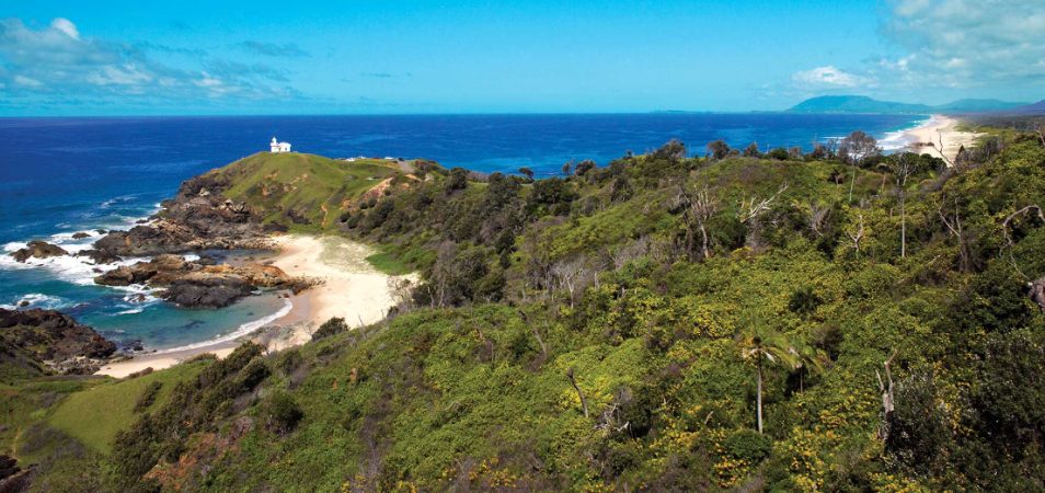 The natural landscape and coastline of Port Macquarie in NSW, Australia.