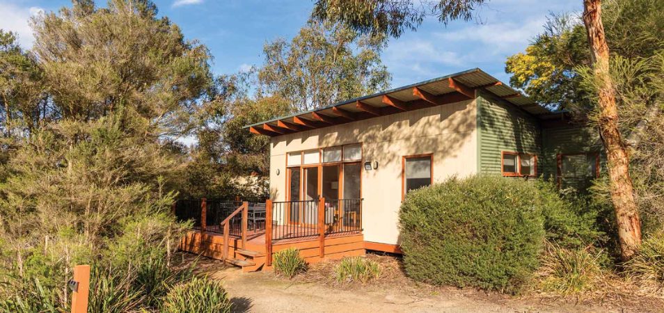 The exterior of a Club Wyndham Phillip Island surrounded by shrubland.