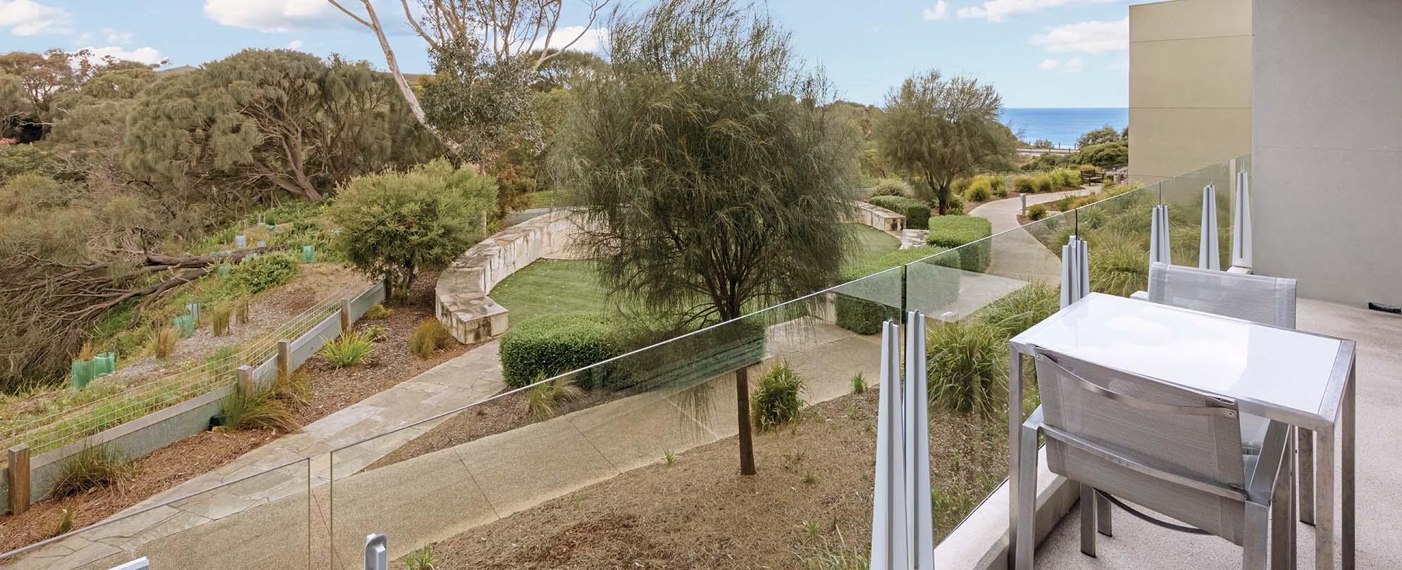 The balcony view from a 1-bedroom suite at Club Wyndham Torquay.