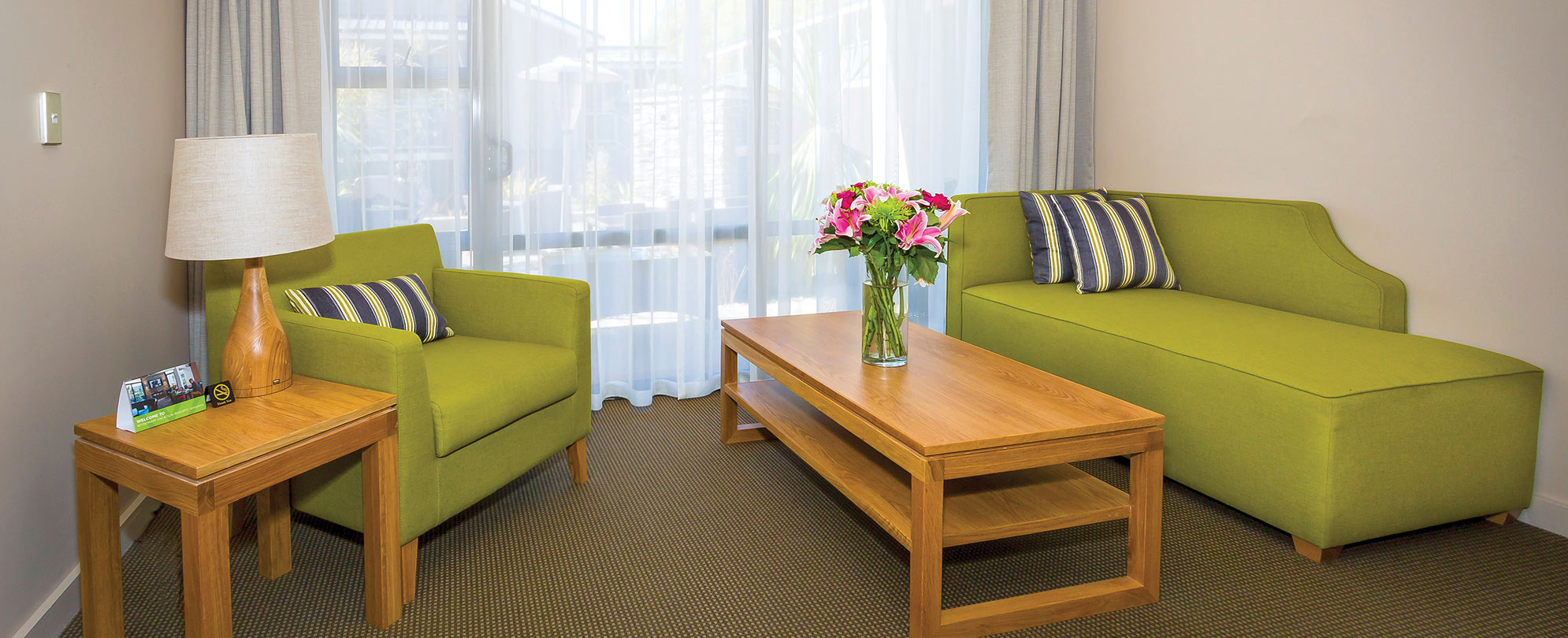 A lounge area in the standard suite at Club Wyndham Wanaka.