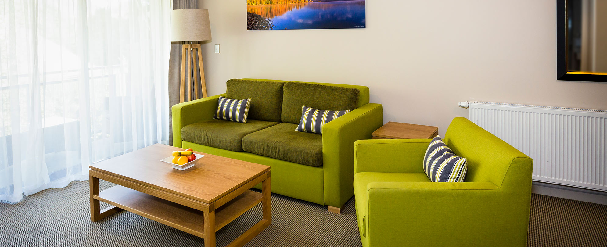The living area of a 2-bedroom suite at Club Wyndham Wanaka.