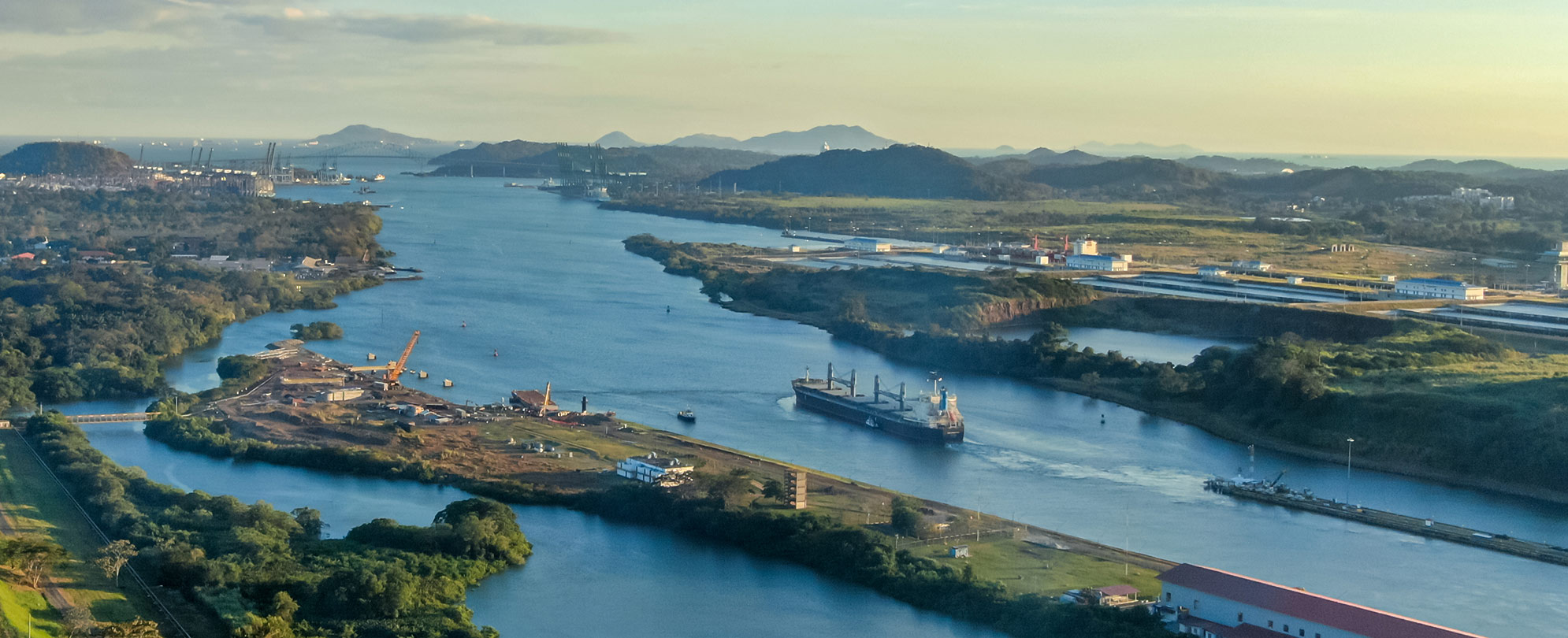 Aerial view of the Panama Canal with Worldmark by Wyndham, Panama Canal Cruise