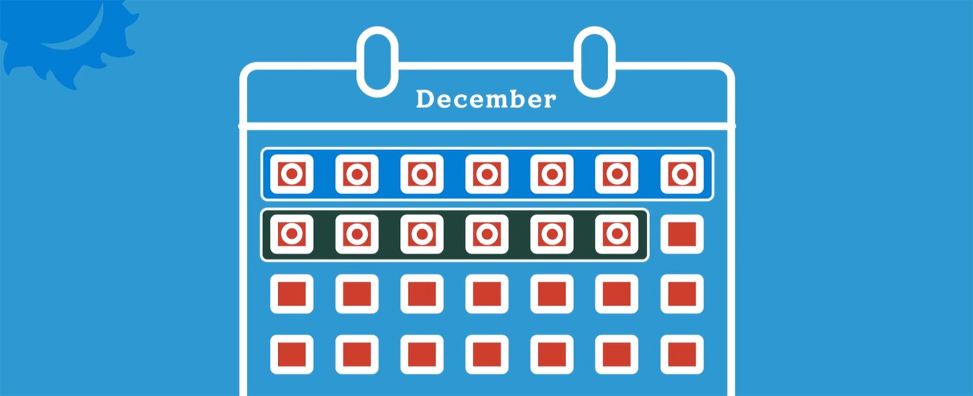 An illustration of a calendar showing WorldMark grouped reservations.