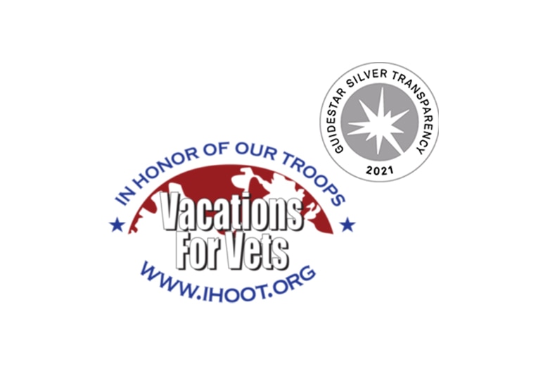 The logo for Vacation For Vets, a nonprofit that is part of the WorldMark Charitable Giving Program.