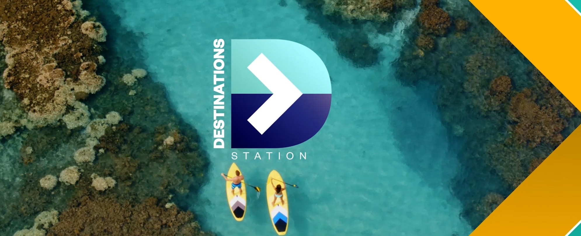 The logo for Destinations Station, the in-room television program for WorldMark by Wyndham Owners.